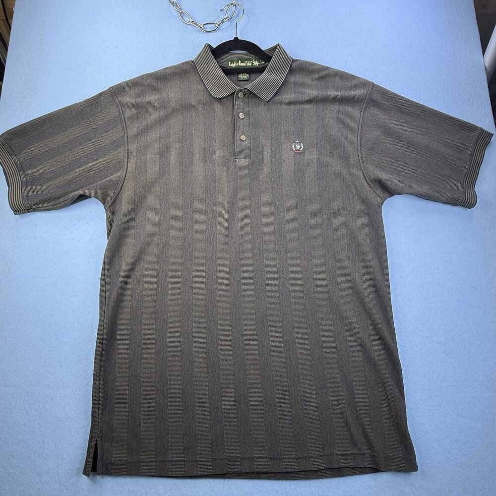 VTG Knights Round Table Polo Shirt Men XL Brownish Blue Crest Academia 1212